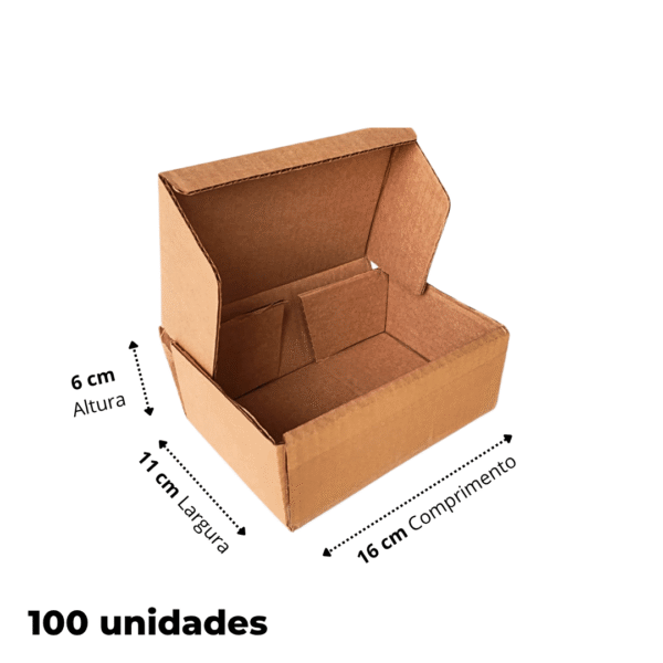 100 Caixas De Papelão 16x11x6