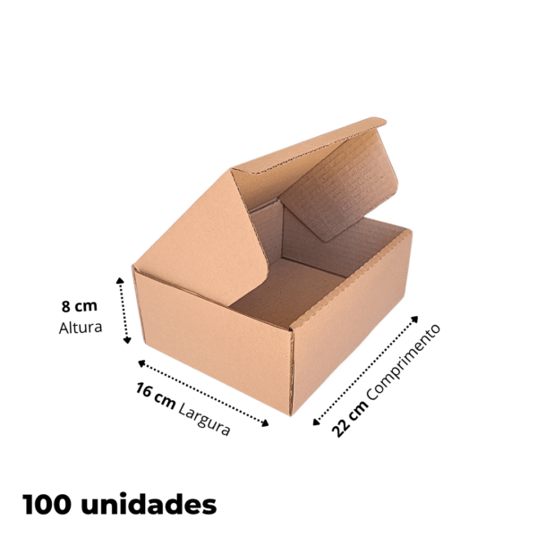 100 Caixas De Papelão 22x16x8