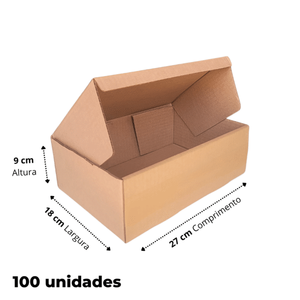100 Caixas De Papelão 27x18x9
