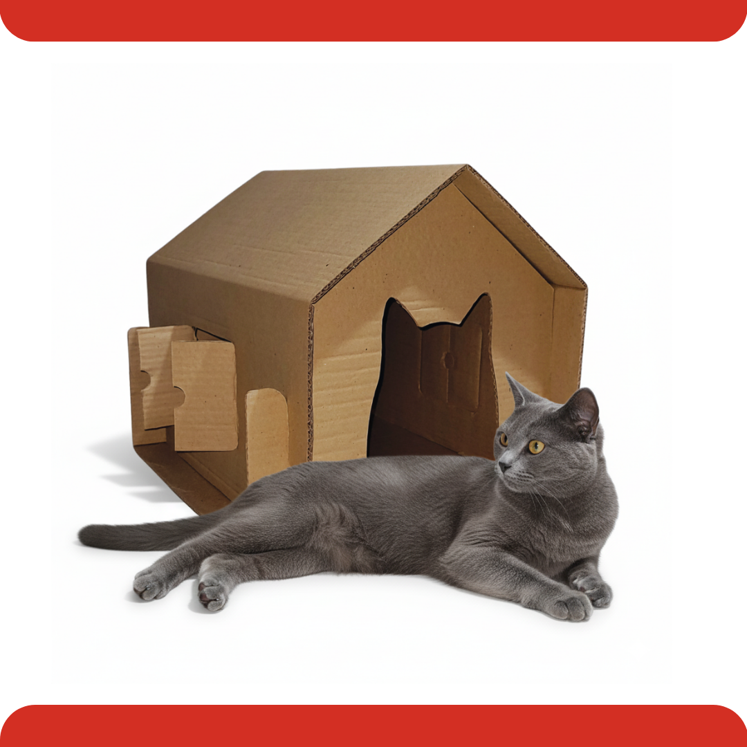 Toca do Gato - Casinha Para Gato De Papelão Personalizável - Imagem 2