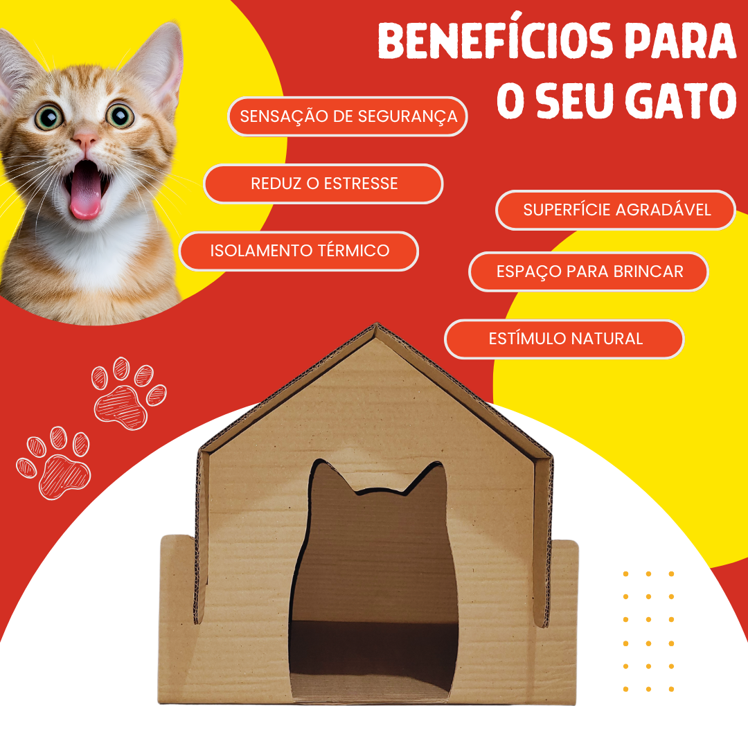 Toca do Gato - Casinha Para Gato De Papelão Personalizável - Imagem 5