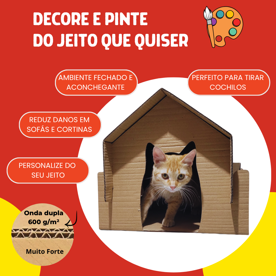 Toca do Gato - Casinha Para Gato De Papelão Personalizável - Imagem 8