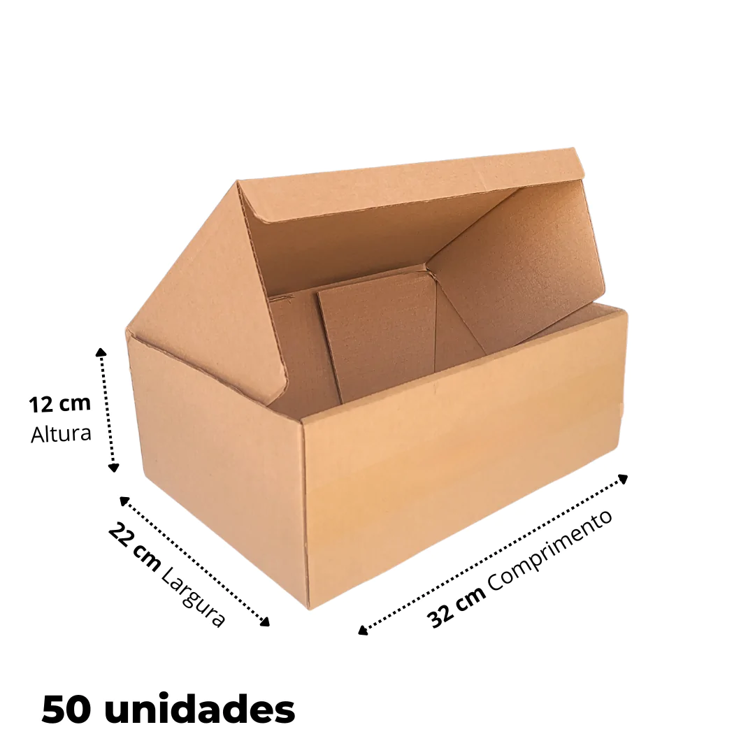 50 Caixas De Papelão 32x22x12