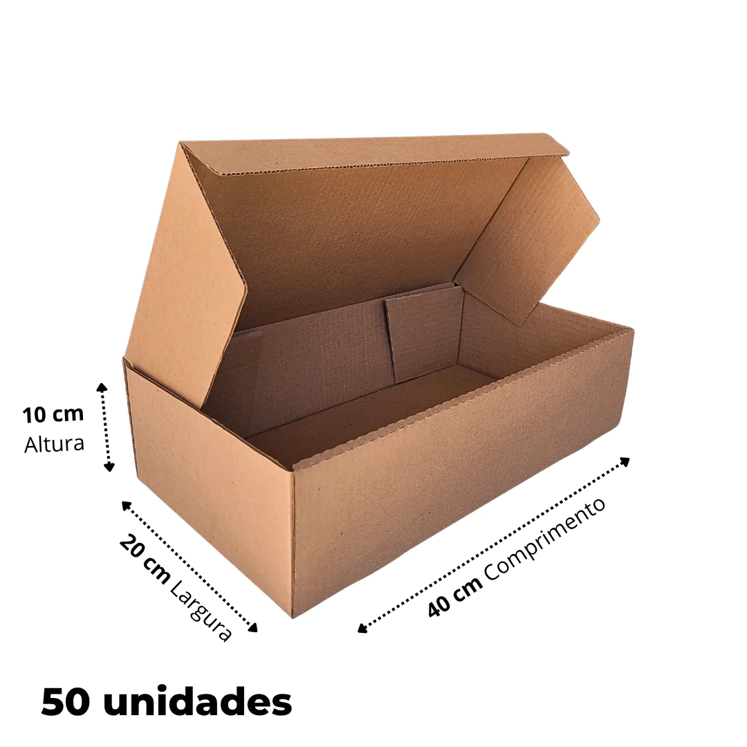 50 Caixas De Papelão 40x20x10