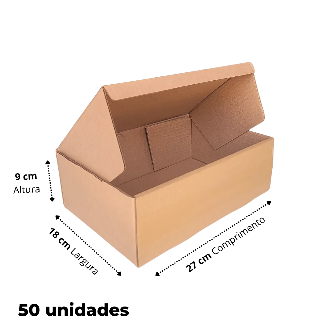 50 Caixas De Papelão 27x18x9