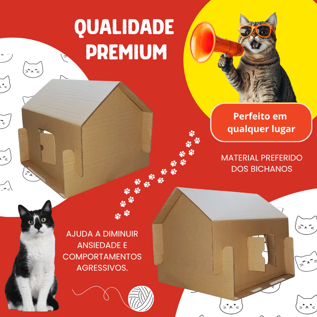Toca do Gato - Casinha Para Gato De Papelão Personalizável - Imagem 7