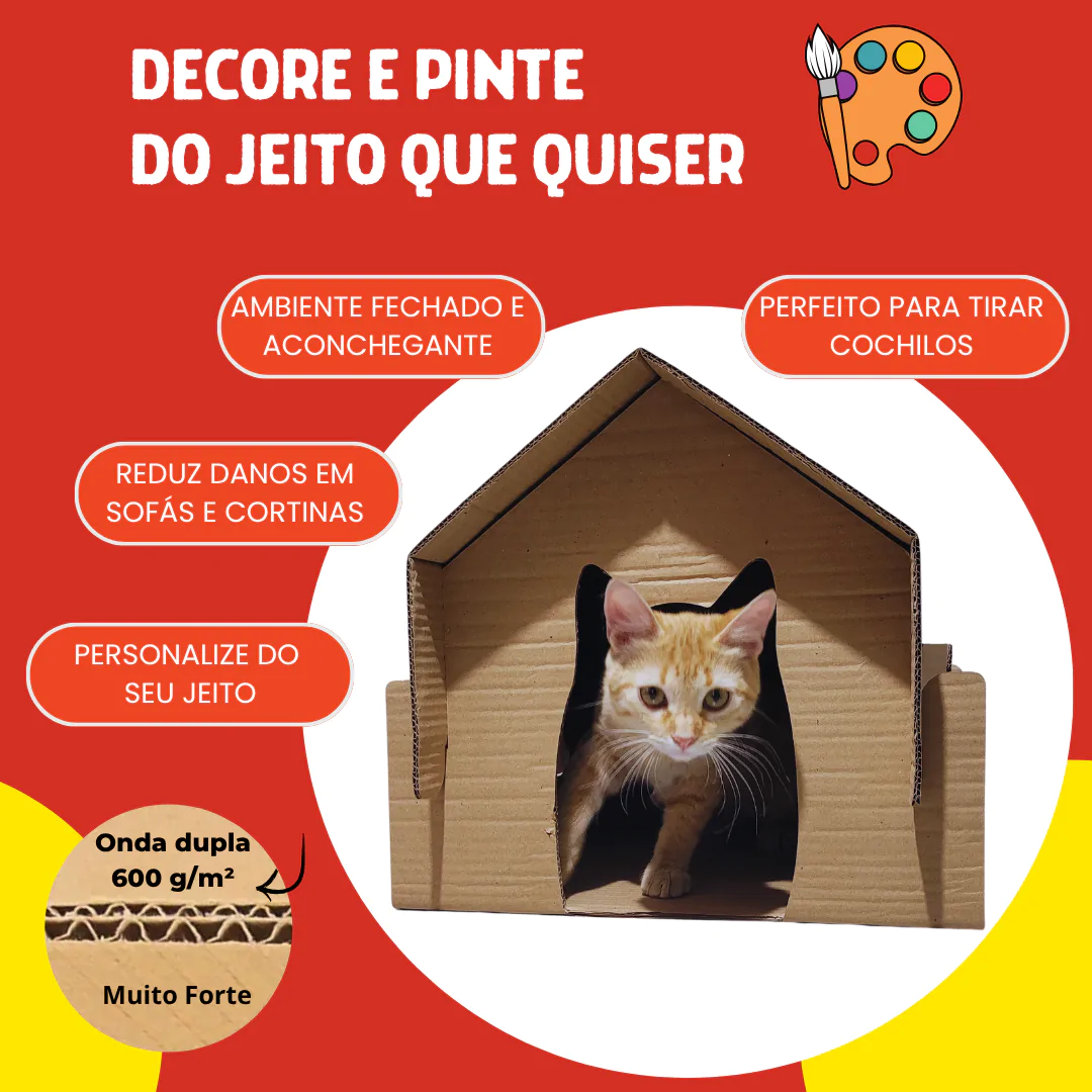 Toca do Gato - Casinha Para Gato De Papelão Personalizável - Imagem 8